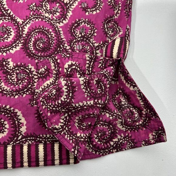 Tory Burch Shirt Women 6 Sequin Stephanie Tunic Fuchsia Lightweight Vibrant - Picture 3 of 11